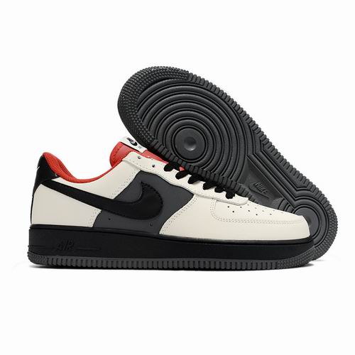 Cheap Nike Air Force 1 White Black Grey Red Shoes Men and Women-81